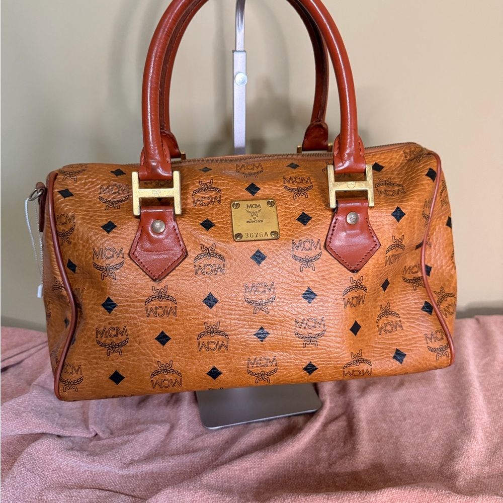 Vintage MCM Boston bag in Cognac.